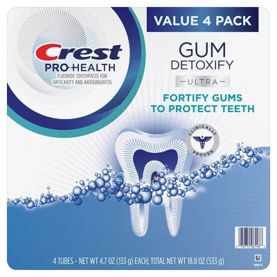 Crest Gum Detoxify Ultra Toothpaste 4.7 oz (Pack of 4)