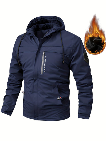 Men's Warm Fleece Casual Winter Hooded Jacket Coat For Outdoor Activities