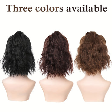 Chic Houndstooth Ponytail Baseball Cap Wig for Women - Body Wave, High-Quality Synthetic Fiber, Adjustable Rose Net Hat, Duckbill Cap, Hairpiece