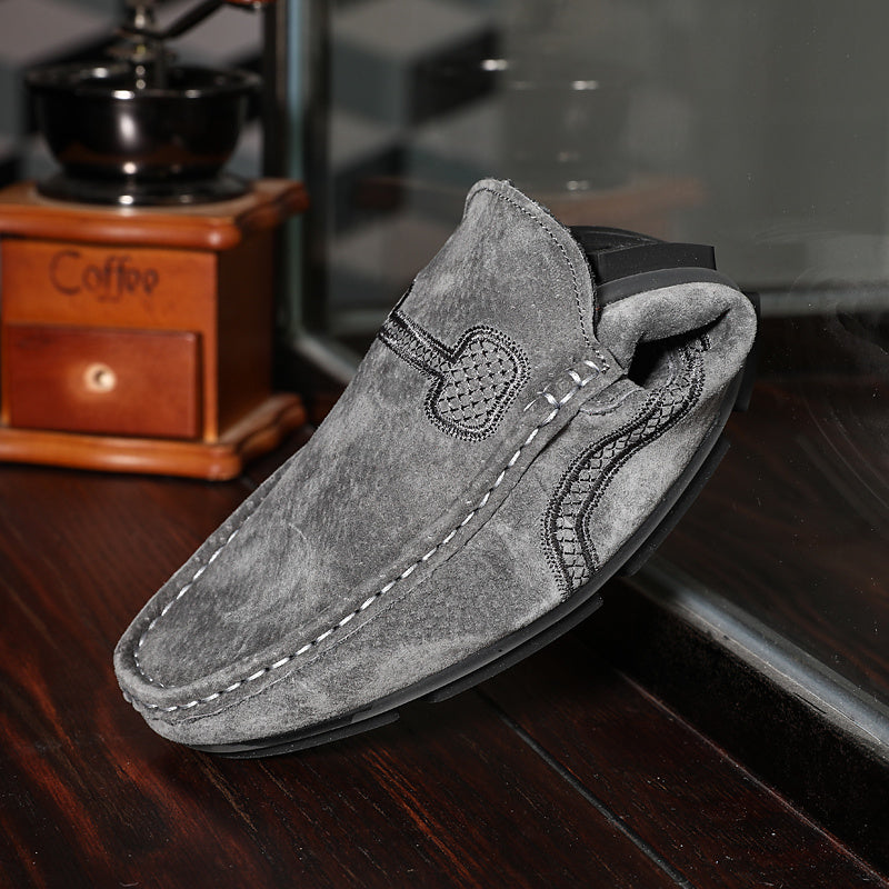 Men's Casual Loafers, Upper, PU Lining, Rubber Sole, Fabric Insole, Round Toe Slip-On Shoes for All Seasons, Dressy Shoes