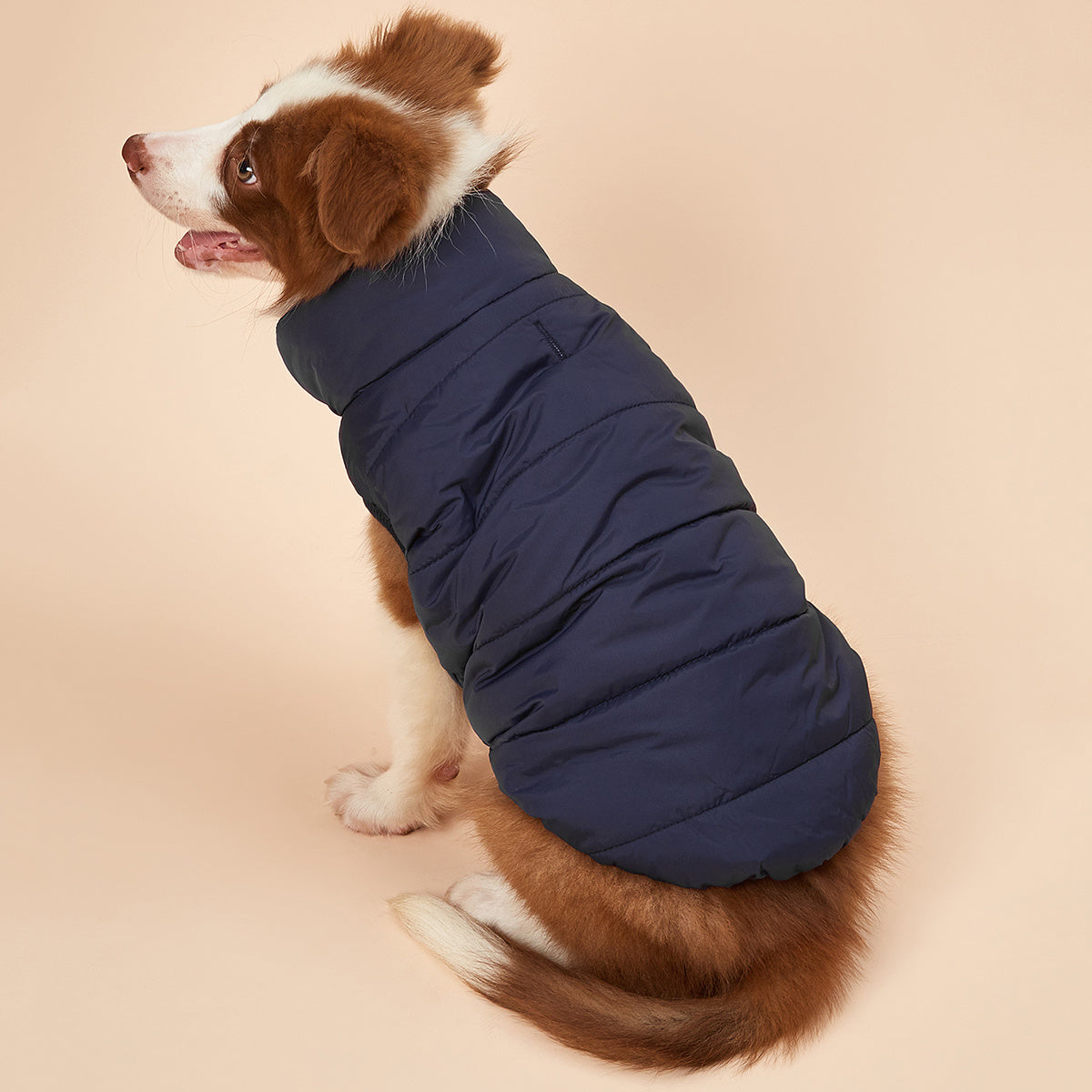 1pc Solid Color Dog Winter Warm Coat Thickened Padded Pet Jacket Soft Comfortable Dog Clothes For Cold Weather