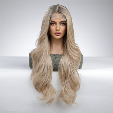 Lace Front Wig Long Wig For Women Loose Wave Middle Part Wig Heat Resistant Synthetic Wig