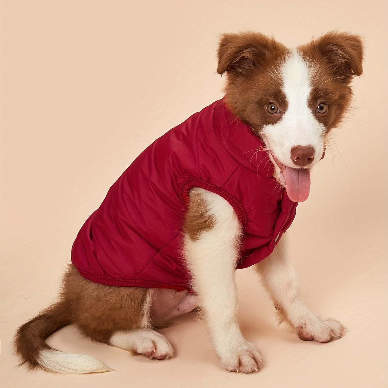 1pc Solid Color Dog Winter Warm Coat Thickened Padded Pet Jacket Soft Comfortable Dog Clothes For Cold Weather