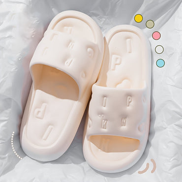 Men's Trendy Letter Print Open Toe Breathable Slippers, Comfy Non Slip Casual Soft Sole EVA Slides, Men's Footwear