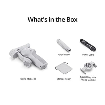 DJI Osmo Mobile SE Intelligent Gimbal, 3-Axis Phone Gimbal, Portable and Foldable, Android and iPhone Gimbal with ShotGuides, Smartphone Gimbal with ActiveTrack 6.0, Vlogging Stabilizer
