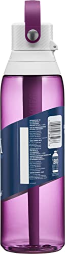 Brita Hard-Sided Plastic Premium Filtering Water Bottle, BPA-Free, Replaces 300 Plastic Water Bottles, Filter Lasts 2 Months or 40 Gallons, Includes 1 Filter, Kitchen Accessories, Orchid - 26 oz.