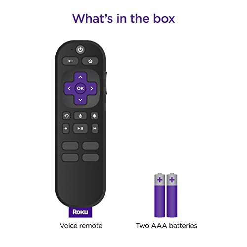 Roku Voice Remote | TV Remote Control with Voice Control, TV Controls, Simple Setup, & Pre-Set App Shortcuts - Replacement Remote Compatible with Roku TV, Roku Players, & Roku Audio