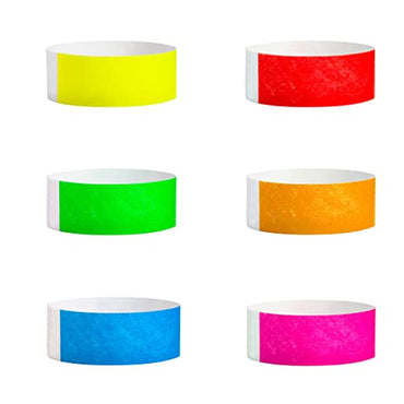 WristCo Tyvek Wristbands 6 Color Variety Pack - 600 Count - Comfortable Tear Resistant Paper Bracelets ID Wrist Bands for Concerts Festivals Admission Party Identification