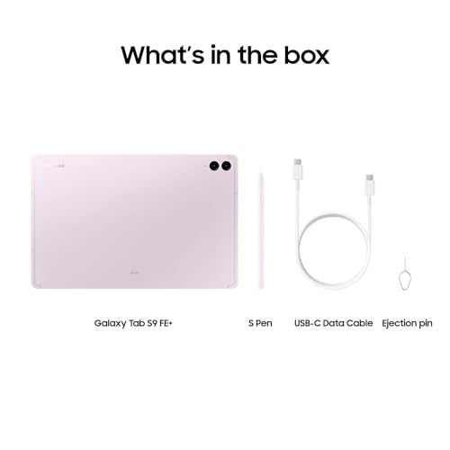 Samsung Galaxy Tab S9 FE+ 12.4” 128GB Android Tablet, IP68 Water- and Dust-Resistant, Long Battery Life, Powerful Processor, S Pen, 8MP Camera, Lightweight Design, US Version, 2023, Lavender