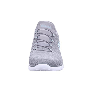 Skechers Women's Hands Free Slip Ins Summits Dazzling Haze Sneaker, Grey Mint, 8.5