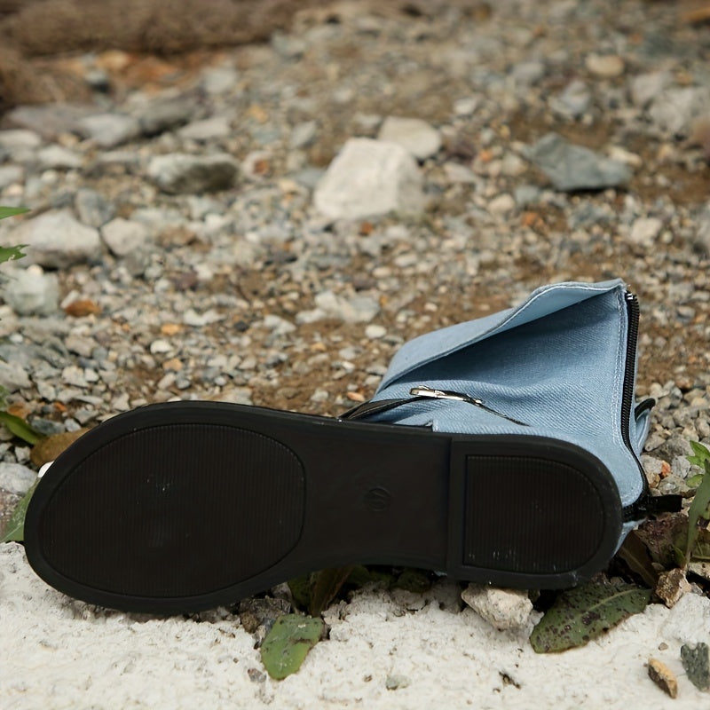 Womens Comfortable Flat Thong Sandals with Adjustable Buckle - Lightweight Summer Footwear featuring Back Zipper - Perfect for Koningsdag Celebrations