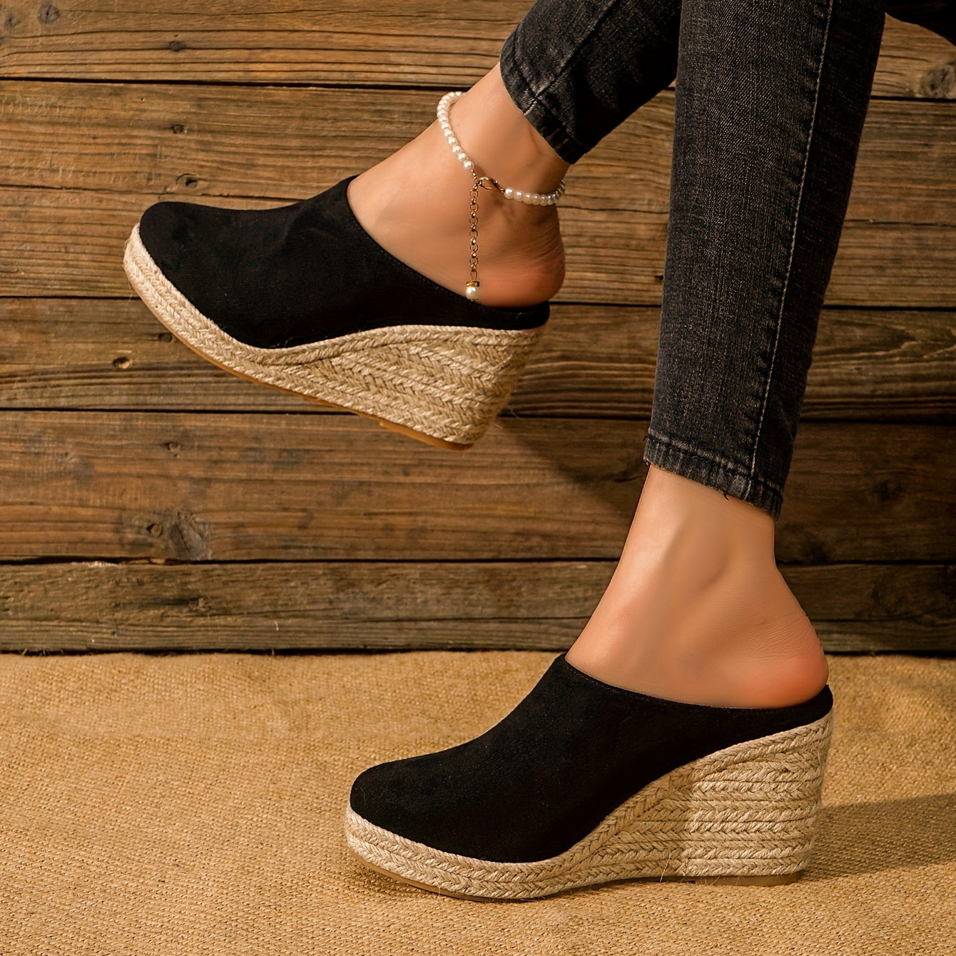 Chic Espadrille Wedge Sandals for Women - Comfortable Closed Toe Design, Easy Slip-On Access, Ideal for Casual Summer Wear & Stylish Outfits