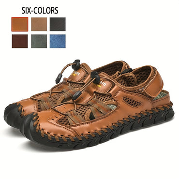 Men's Trendy Breathable Mesh Sandals With Adjustable Draw String, Casual Outdoor Walking Shoes, Assorted Colors