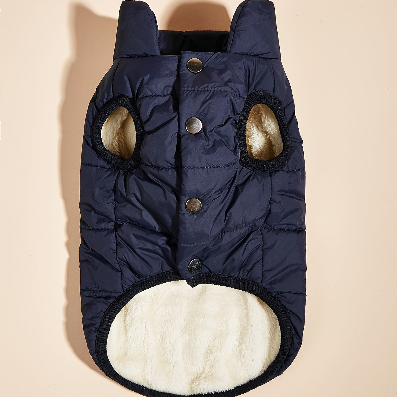 1pc Solid Color Dog Winter Warm Coat Thickened Padded Pet Jacket Soft Comfortable Dog Clothes For Cold Weather