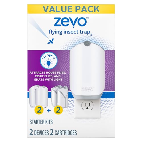 Zevo Flying Insect Trap, Fly Trap, Fruit Fly Trap (2 Plug-in