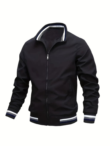 Men's Casual Baseball Jacket Coat Regular Fit College Hipster Windbreaker For Spring Autumn
