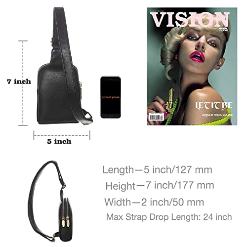 INICAT Travel Small Sling Bag Crossbody Bags Gifts for Women(Black)