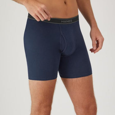 Hanes mens Underwear Boxer Briefs Pack, Cool & Breathable Cotton Moisture-wicking Underwear for Men, No Ride Up