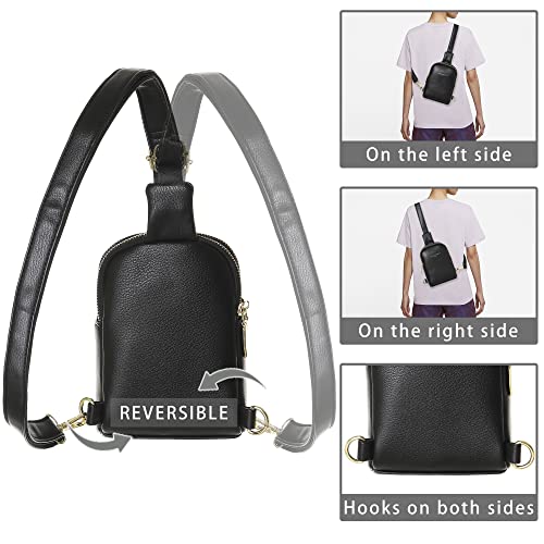 INICAT Travel Small Sling Bag Crossbody Bags Gifts for Women(Black)