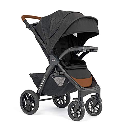 Chicco Bravo Primo Trio Travel System, Quick-Fold Stroller with Chicco KeyFit 35 Zip Extended-Use Infant Car Seat and Stroller Combo | Springhill/Black