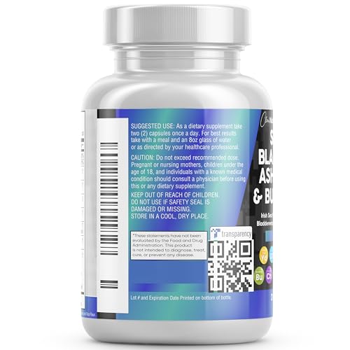 Sea Moss 3000mg Black Seed Oil 2000mg Ashwagandha 1000mg Turmeric 1000mg Bladderwrack 1000mg Burdock & Vitamin C Vitamin D3 with Elderberry Manuka Dandelion Yellow Dock Iodine Chlorophyll ACV - 5 Pack
