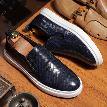 Plus Size Men's Vintage Solid Color Slip On Loafer Shoes, Comfy Non Slip Casual Durable Rubber Sole Walking Shoes, Men's Footwear