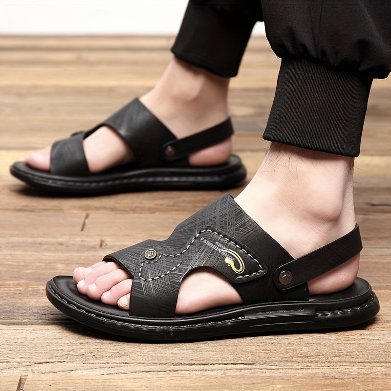 Men's Dual Purpose Sandals, Casual Hollow Out Non Slip Shoes, Open Toe Shoes For Outdoor Beach, Spring And Summer