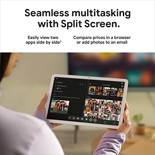 Google Pixel Tablet with Charging Speaker Dock - Android Tablet with 11-Inch Screen, Smart Home Controls, and Long-Lasting Battery - Porcelain/Porcelain - 256 GB