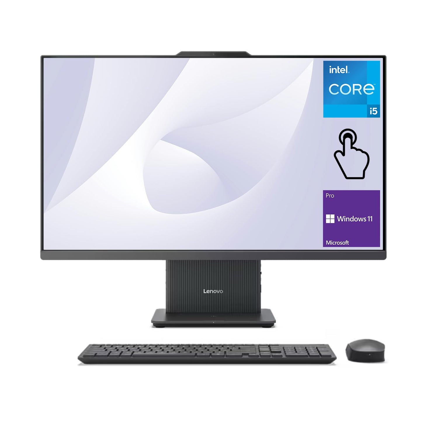 Lenovo 2024 IdeaCentre I Business All-in-One, 27" FHD Touchscreen 100Hz, Intel Core i5-13420H, 16GB DDR5 RAM, 512GB SSD, Wireless Charging Base, Wireless KB & Mouse, Wi-Fi 6, Windows 11 Pro, Grey