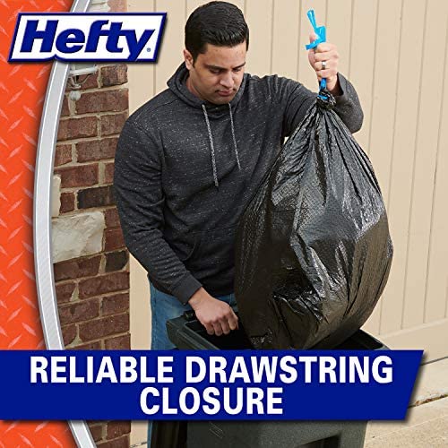 Hefty Ultra Strong Multipurpose Large Trash Bags, Black, Unscented, 30 Gallon 14 Count (Pack of 2)