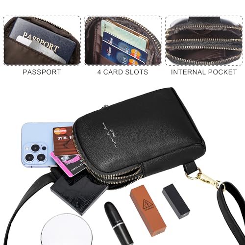 INICAT Travel Small Sling Bag Crossbody Bags Gifts for Women(Black)