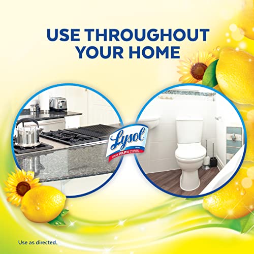 Lysol Multi-Surface Cleaner, Sanitizing and Disinfecting Pour, to Clean and Deodorize, Sparkling Lemon and Sunflower Essence, 210 Fl Oz