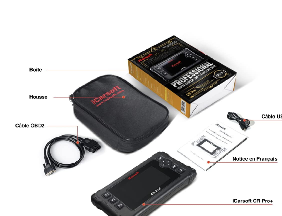 iCarsoft CR Pro+ | Multi-Brand OBD2 Automotive Diagnostic Tool | Reading and Clearing Fault Codes | DPF Reset | Injector Coding | ABS Bleeding and Other Functions