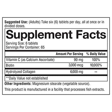 Youtheory Collagen Plus Biotin, 390 Tablets