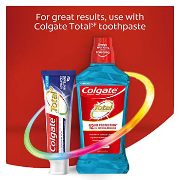 Colgate Total Mouthwash, Alcohol Free Mouthwash, Peppermint, 33.8 Ounce, (Pack of 3)