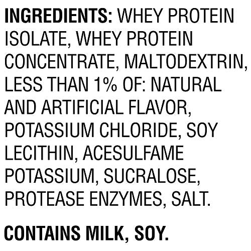 Muscle Milk 100% Whey Protein Powder, Vanilla, 5 Pound, 68 Servings, 25g Protein, 2g Sugar, Low in Fat, NSF Certified for Sport, Energizing Snack, Workout Recovery, Packaging May Vary