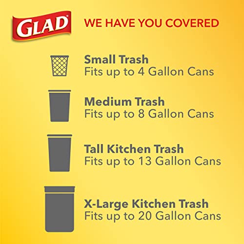 Glad Trash Bags, ForceFlex Protection Series Tall Garbage Bags, 13 Gal, Gain Original with Febreze, 110 Ct (Package May Vary)