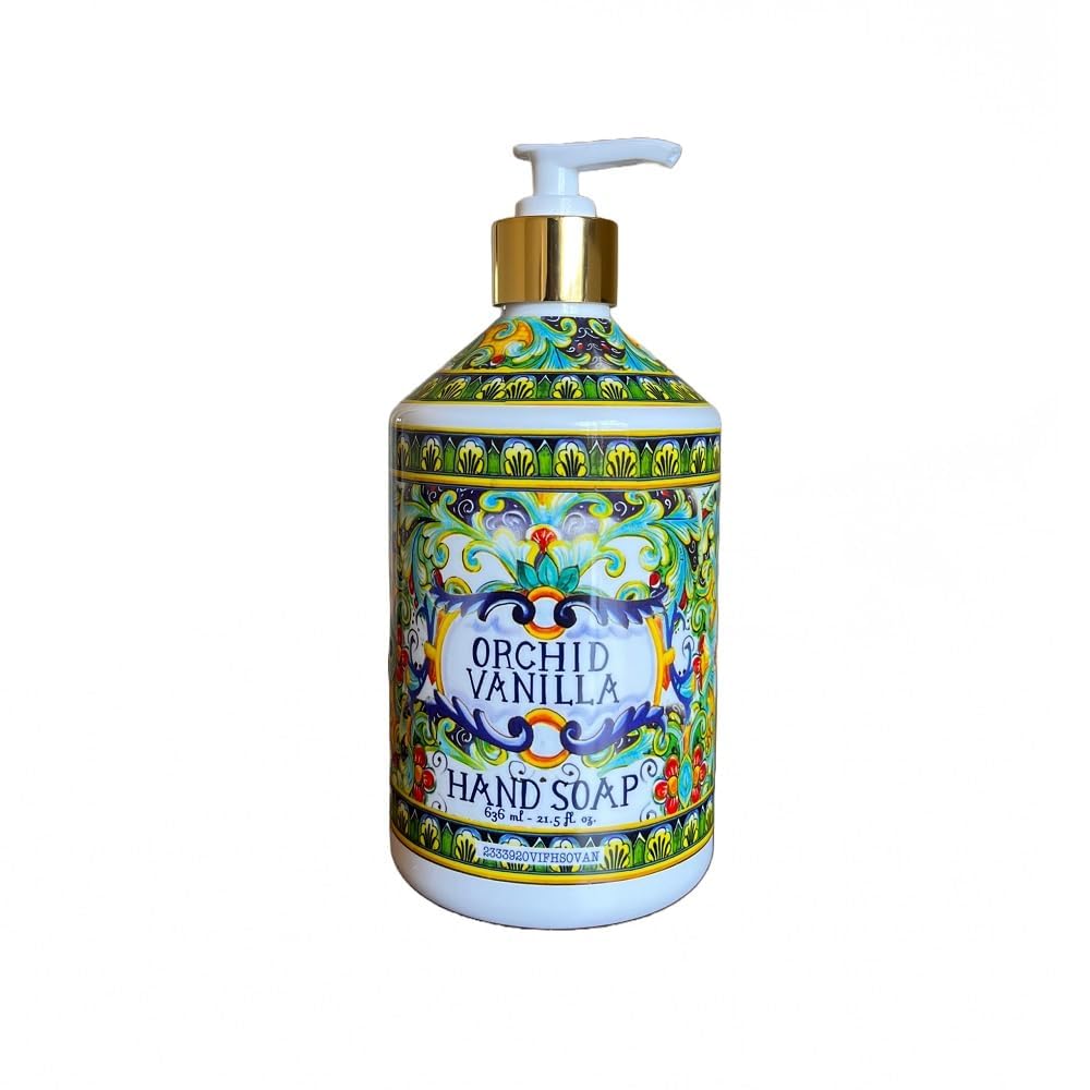 Home and Body Company Hand Soap Villa Flora Collection 16 FL/473ml Bottles infused with Essential Oils Sea Salt Verbena, Coconut Citrus, Orchid Vanilla, and White Jasmine - (1 x 4pk)