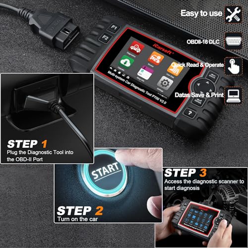 iCarsoft Auto Diagnostic Scanner P700 V2.0 for Porsche with Engine/Transmission/ABS/Airbag Diagnosis Scan,OBD2 Code Reader with Oil Reset EPB ETC+Battery/O2 Sensor/EVAP Test-2024 Newest