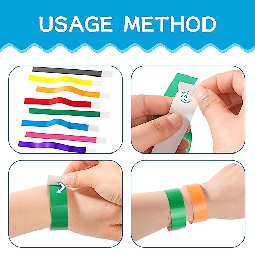 800 Pieces Colored Wristbands for Events Wrist Bands Paper Bracelets Wristbands Waterproof Arm Bands for Events Custom Adhesive Wristbands for Party(Red,Green,Yellow,Blue,Orange,Pink,Purple,Grey)