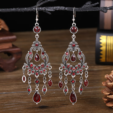 Elegant Vintage Textured Water Drop Earrings | Chic & Lightweight Longline Design | Sophisticated Fashion Accessory