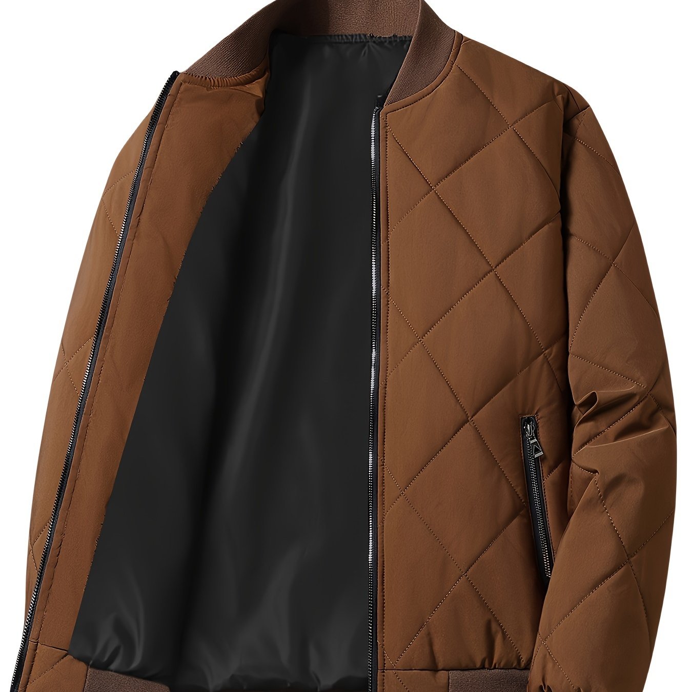Men's Regular Fit Solid Color Sherpa Lined Varsity Jacket, Casual Fleece Lined Baseball Jacket Coat for Winter Autumn