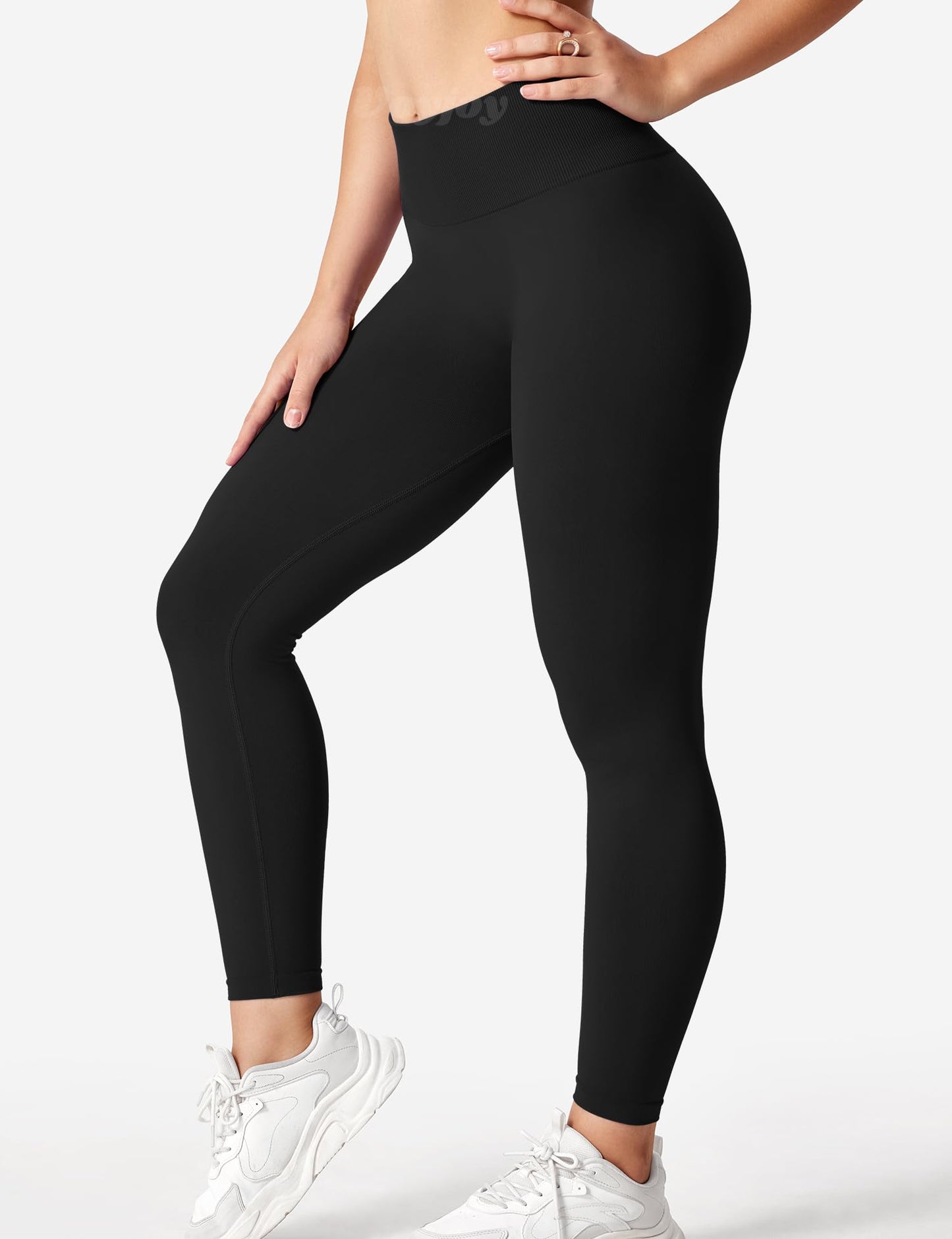 VOYJOY Tie Dye Seamless Leggings for Women High Waist Yoga Pants, Scrunch Butt Lifting Elastic Tights Black