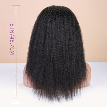 Kinky Straight Headband Wig For Women Yaki Straight Wigs With Black Headband Kinky Afro Wigs For Women