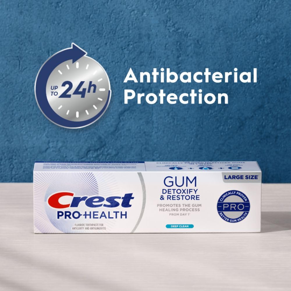 Crest Pro-Health Gum Detoxify and Restore Deep Clean Toothpaste 4.8oz Pack of 3 Anticavity, Antibacterial Flouride Toothpaste, Clinically Proven, Gum and Enamel Protection