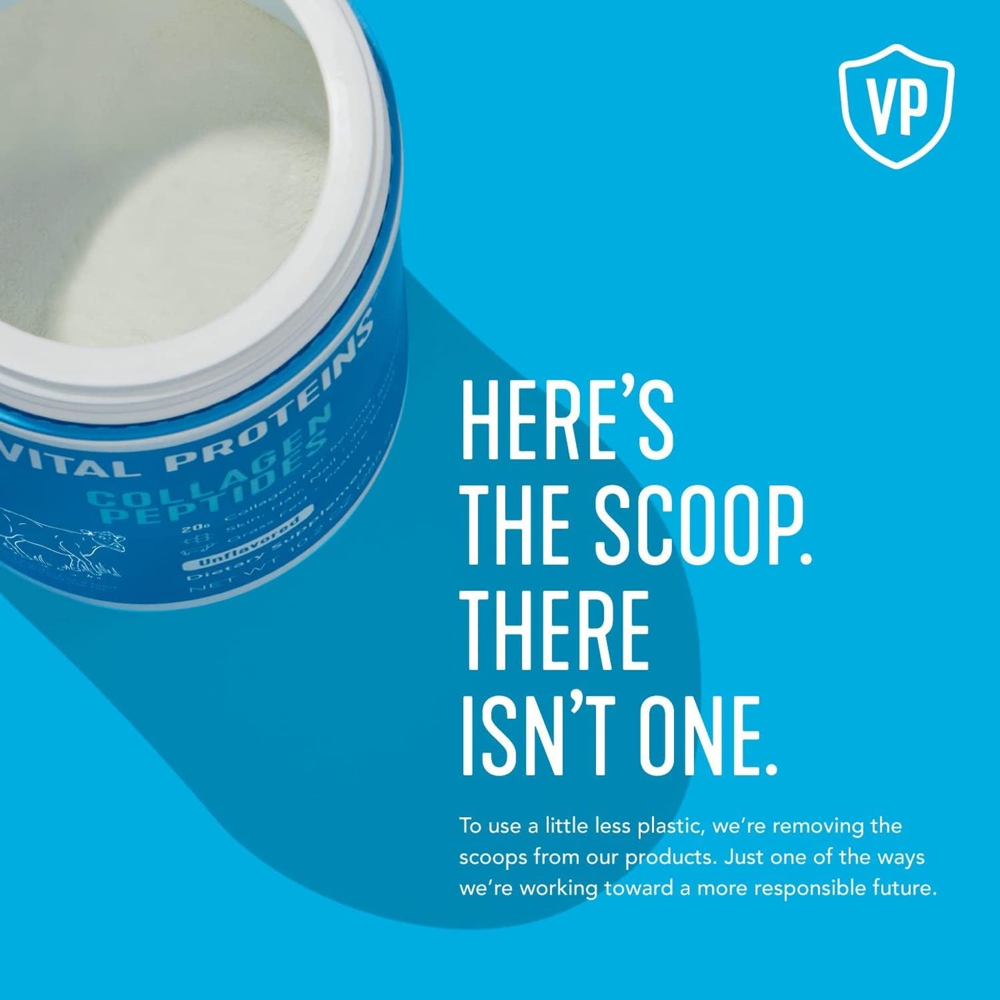 Vital Proteins Collagen Peptides Powder with Hyaluronic Acid and Vitamin C, Unflavored, 24 oz