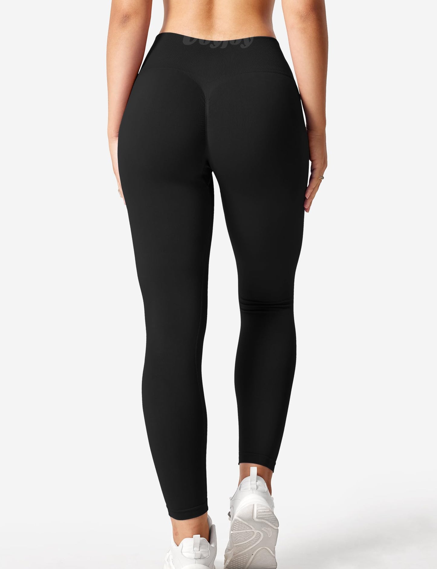 VOYJOY Tie Dye Seamless Leggings for Women High Waist Yoga Pants, Scrunch Butt Lifting Elastic Tights Black