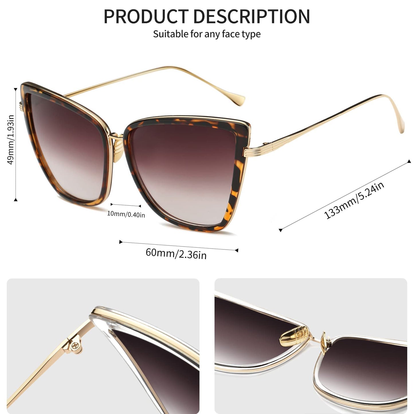 Joopin Womens Sunglasses, Elegant Jackie O Diamond Ladies Sunglasses, Trendy Cateye Sunglasses for Women