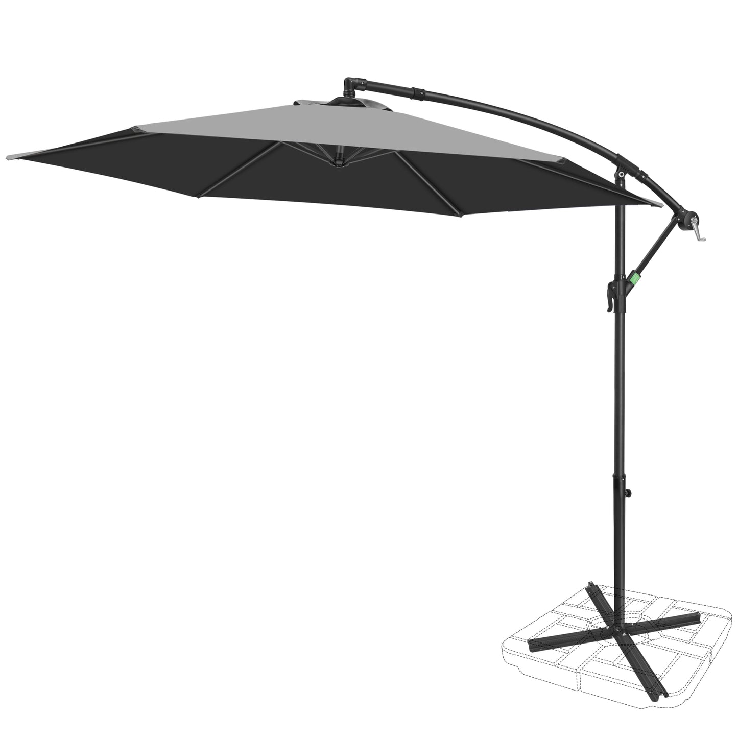 FRUITEAM 10FT Patio Offset Umbrellas Cantilever Umbrella, Large Hanging Market Umbrella Large with Crank, Waterproof UV Protection Outdoor Umbrella with Ventilation for Backyard/Garden