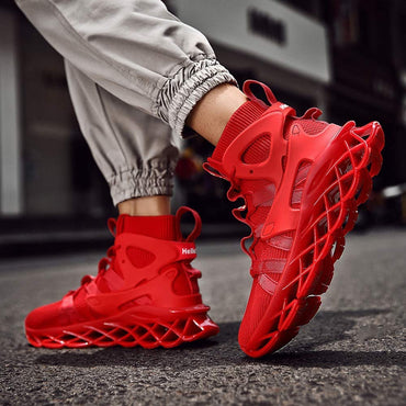 Hello MrLin Men's Running Shoes Non Slip Athletic Tennis Walking Blade Type Sneakers Hip Hop Red